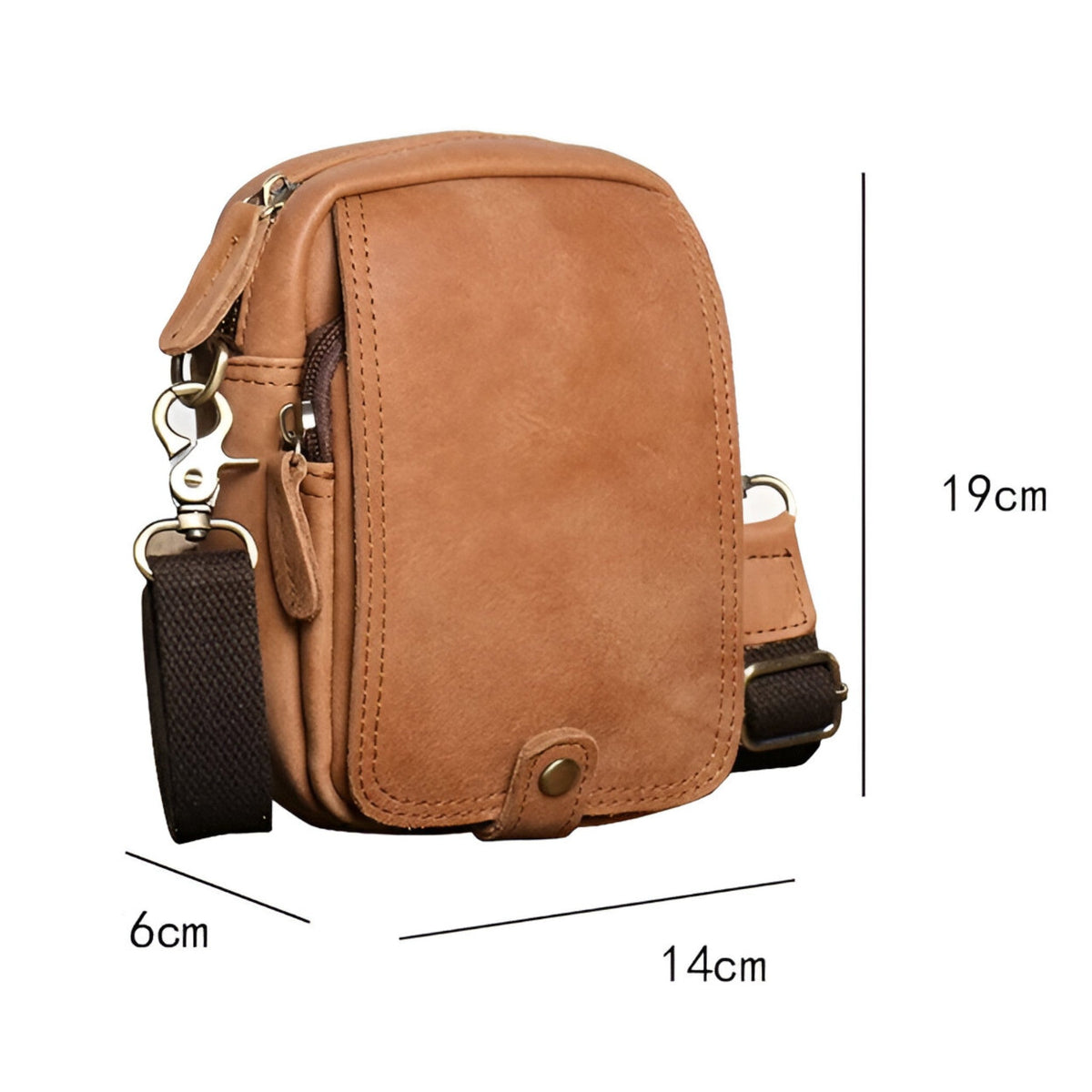 Sac Besogne Rétro Léger en Cuir de Bœuf