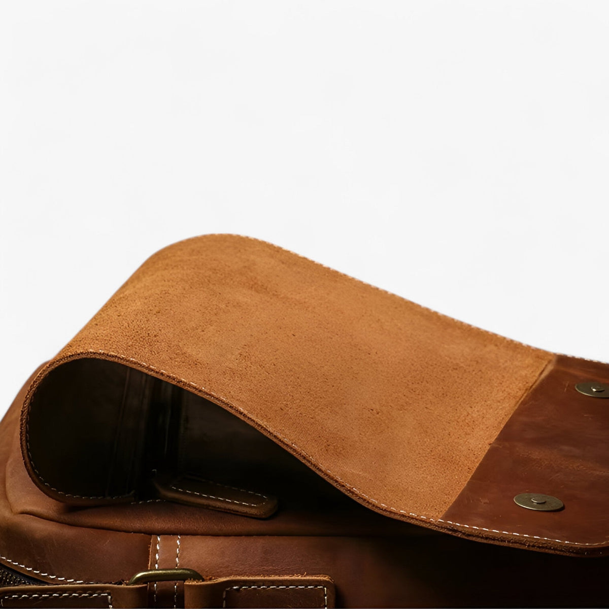 Sac Bandoulière Vintage Compact en Cuir Crazy Horse