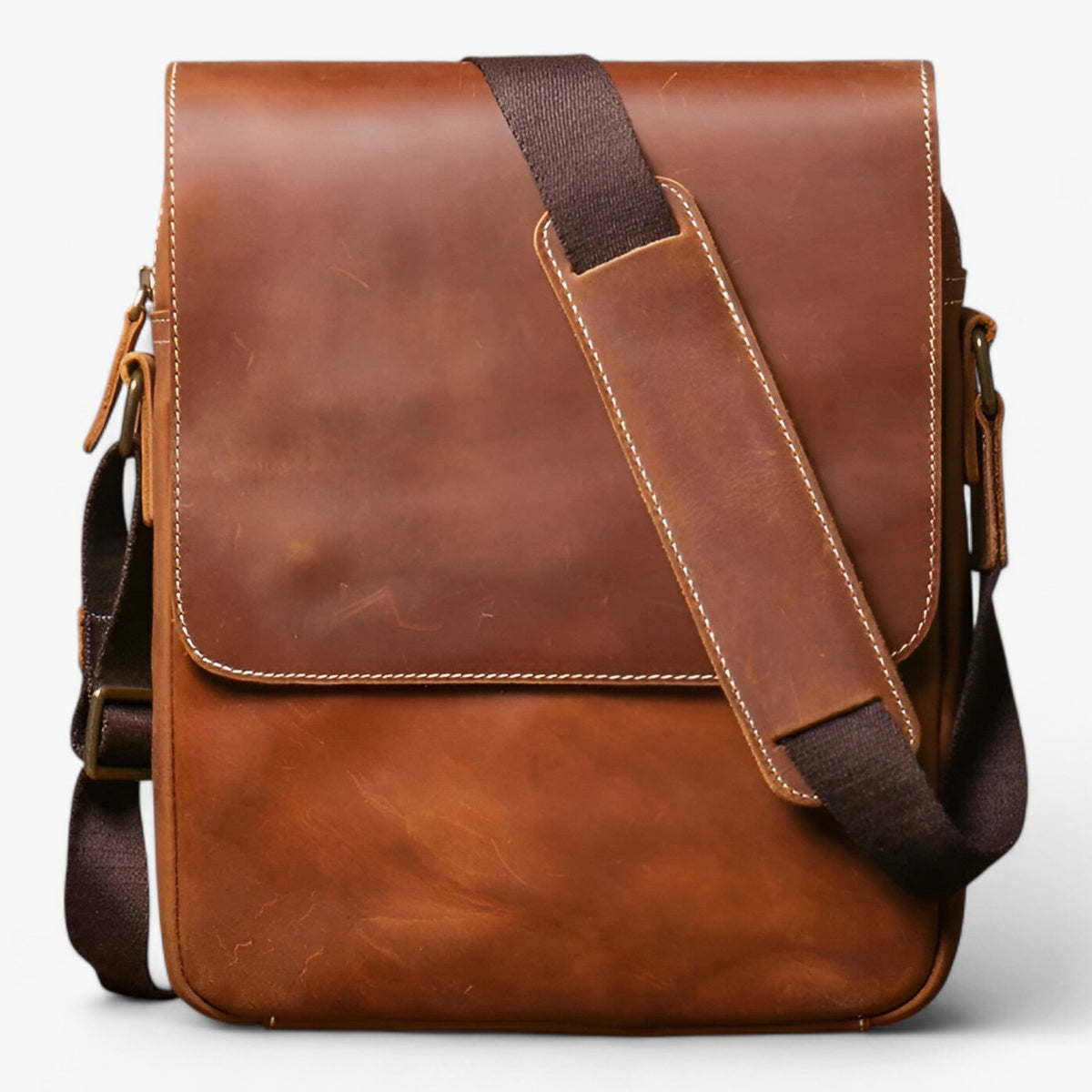 Sac Bandoulière Vintage Compact en Cuir Crazy Horse