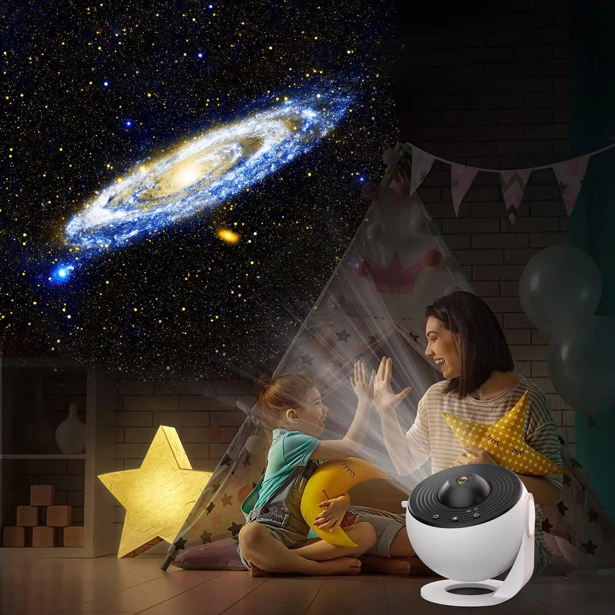 Projecteur d'Étoiles Galaxie – Veilleuse Ciel Étoilé Rotative 360° avec 13 Disques