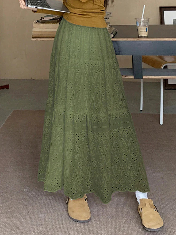 dresses : Cora | Jupe Plissée A-Line en Polyester pour Fille in Vert van Seroa