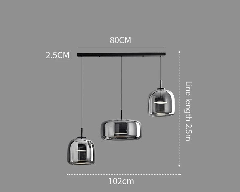 Suspension de Luxe Verre et Métal - Éclairage Élégant