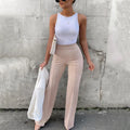 Weit ausgestellte Damenhose mit hoher Taille, sonstige