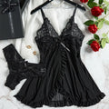Damen sexy Spitzen-Dessous-Set mit BH und Blumenmuster