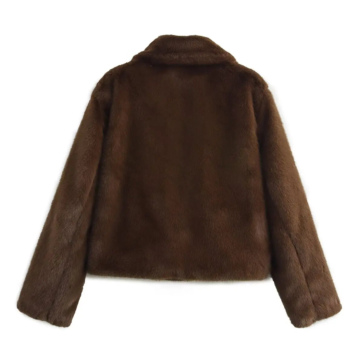 Veste Longue Femme avec Col Revers et Détail Boutons