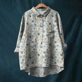 Blouse Femme Oversize Fleurie Lin Léger - Confort Vintage & Style