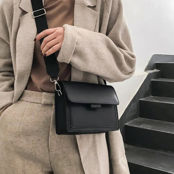 Sac à Épaule Rétro avec Large Sangle et Grande Capacité Femme - Black - Seroa