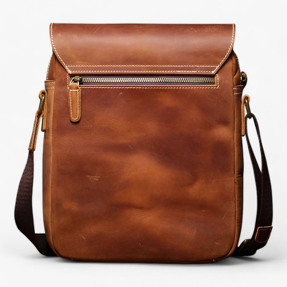 Sac Bandoulière Vintage Compact en Cuir Crazy Horse