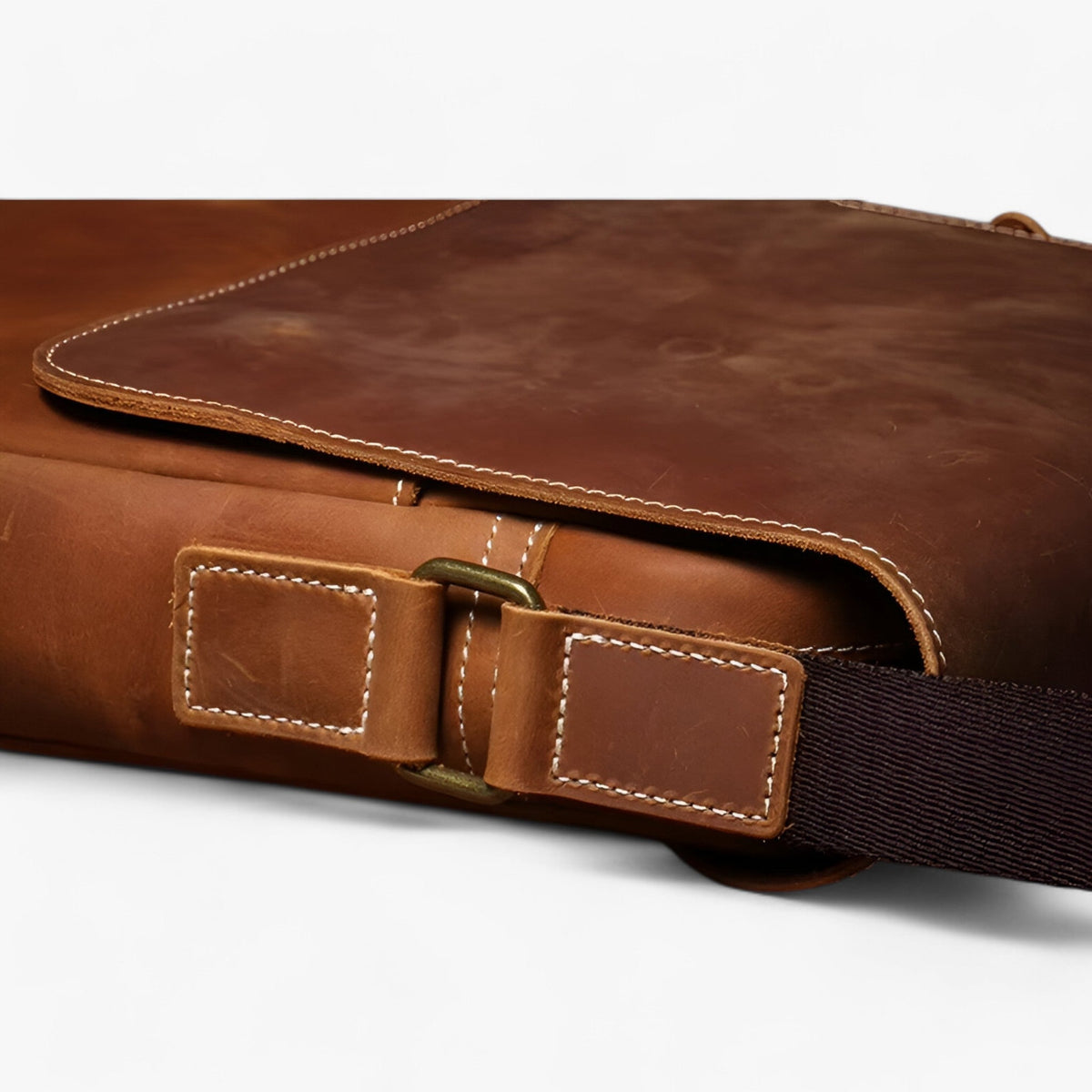 Sac Bandoulière Vintage Compact en Cuir Crazy Horse