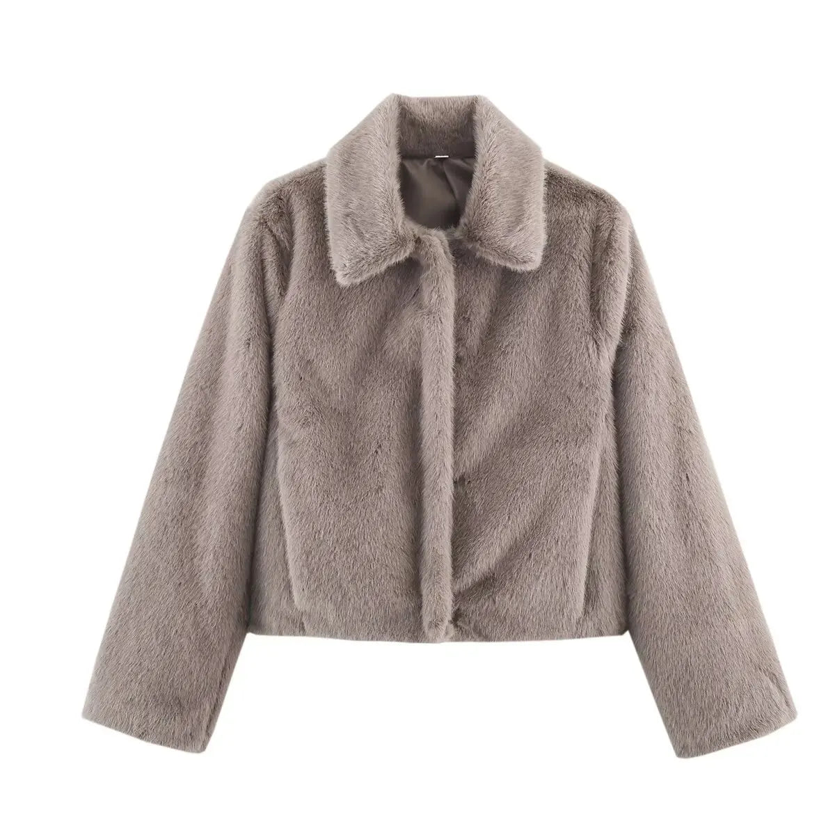 Veste Longue Femme avec Col Revers et Détail Boutons