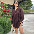 Mini-Kleid aus plissiertem Tüll mit Volants Damen