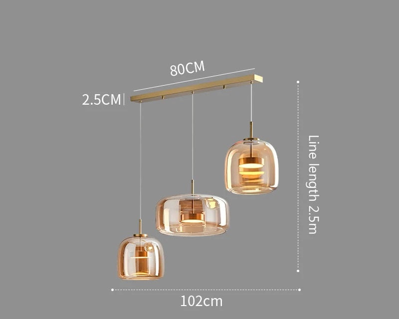 Suspension de Luxe Verre et Métal - Éclairage Élégant