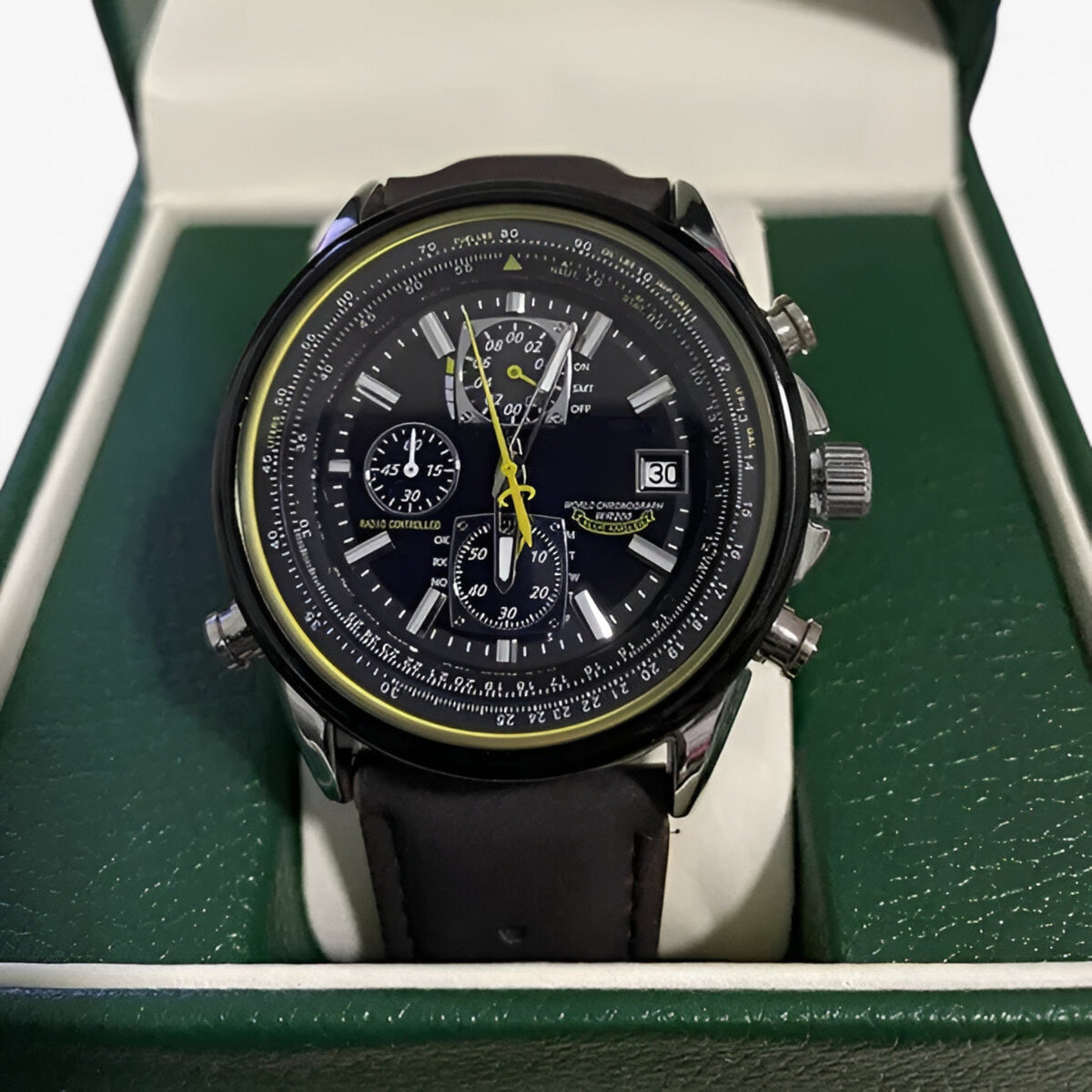 Montre Chronographe Homme MultiSteel 42mm – Acier Argenté, Cadran Bleu