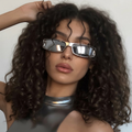 Lunettes de soleil carrées au style rétro Femme