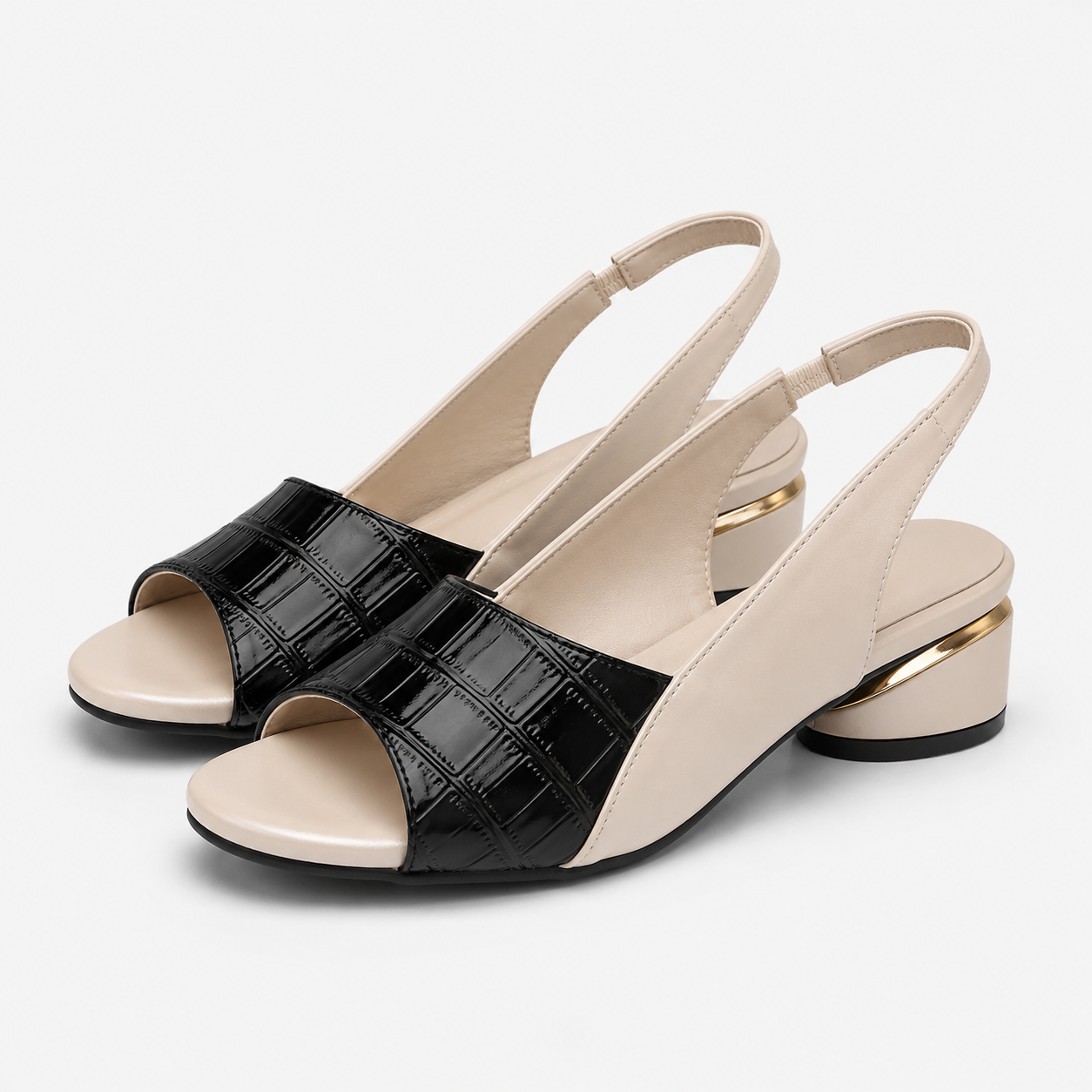 Elegante und bequeme Damensandalen aus schwarzem Leder, ideal für den Sommer