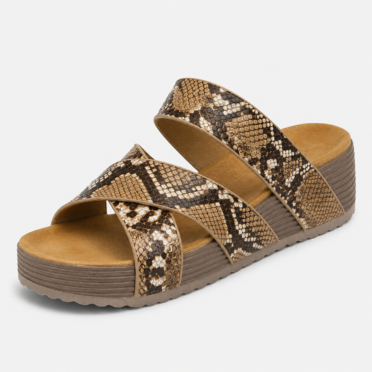 Bequeme Plateausandalen mit geflochtenen Riemen