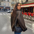 Veste de luxe en similicuir pour femmes Cuir Femme
