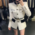 Luxuriöser klassischer Blazer mit Taillengürtel für Damen
