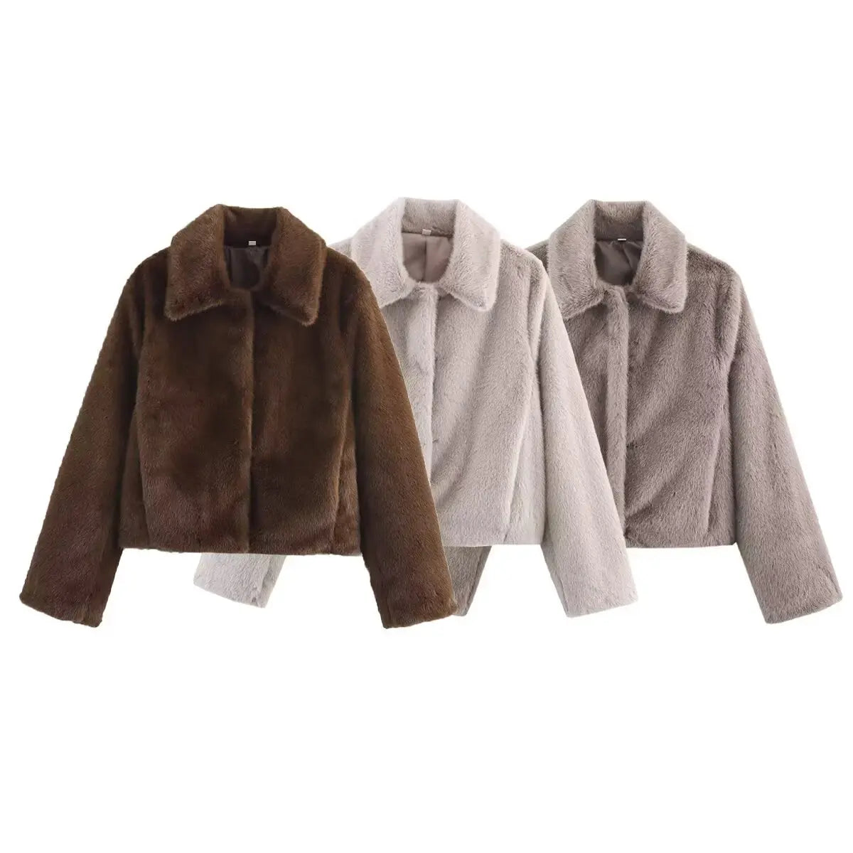 Veste Longue Femme avec Col Revers et Détail Boutons