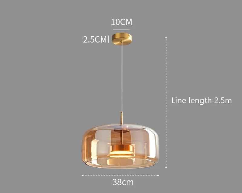 Suspension de Luxe Verre et Métal - Éclairage Élégant