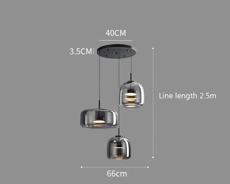 Suspension de Luxe Verre et Métal - Éclairage Élégant
