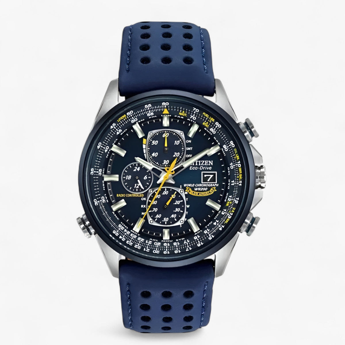 Montre Chronographe Homme MultiSteel 42mm – Acier Argenté, Cadran Bleu