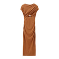 Cocktailkleid mit Drapierung und V-Ausschnitt Damen