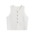 Gilet Ajusté Sans Manches avec Fermeture à Boutons Femme