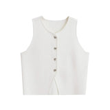 Gilet Ajusté Sans Manches avec Fermeture à Boutons Femme