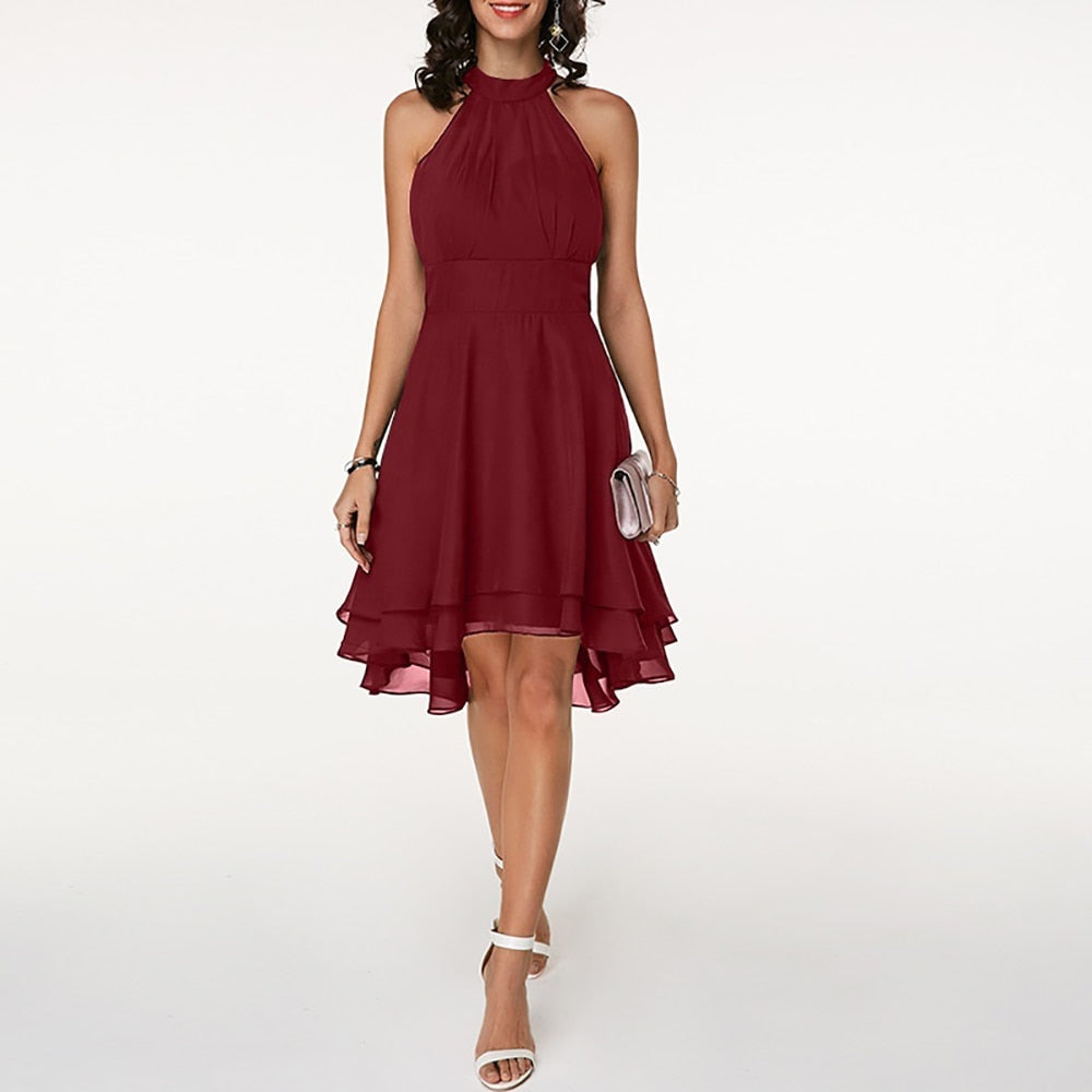 Robe midi femme élégante à ruches - Style fluide