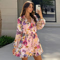 Robe d'Été Femme Mini Fleurie à Volants dresses