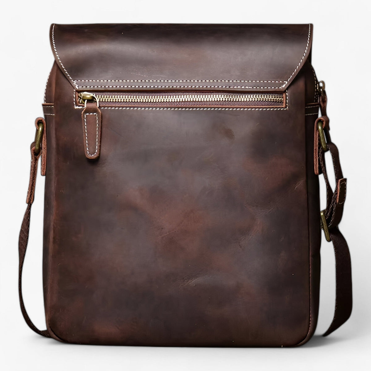 Sac Bandoulière Vintage Compact en Cuir Crazy Horse