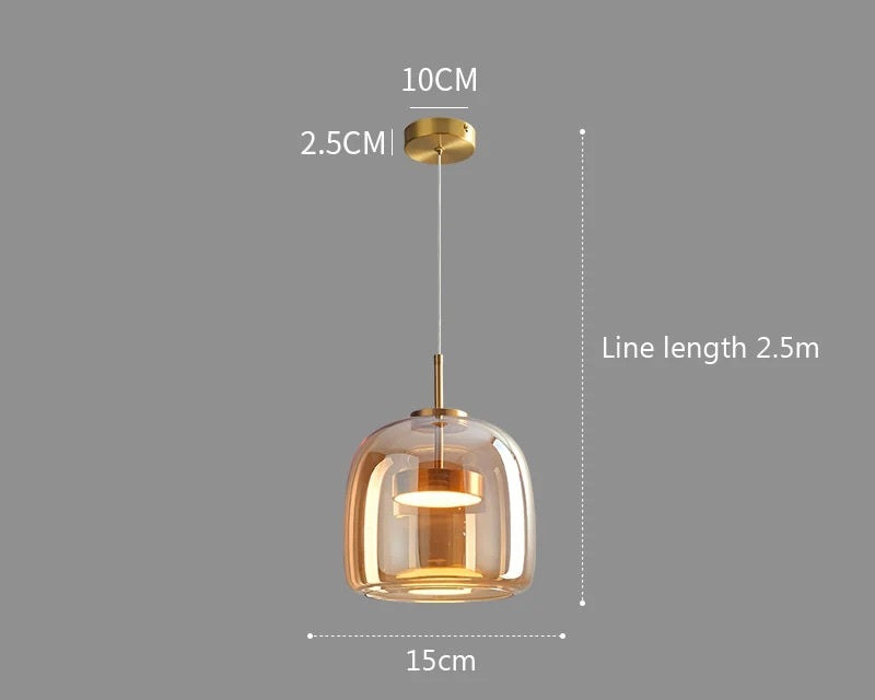 Suspension de Luxe Verre et Métal - Éclairage Élégant