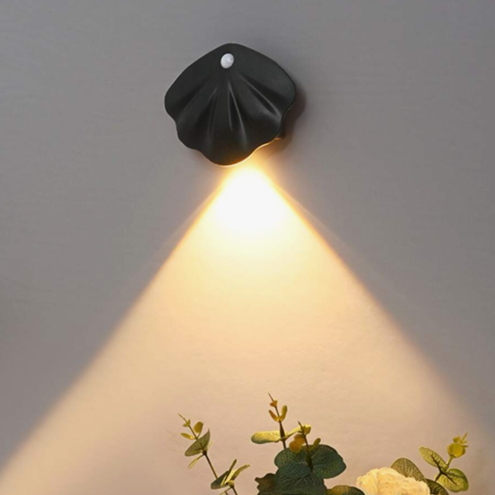 Lampe à Détecteur de Mouvement – Design Coquillage, USB Rechargeable