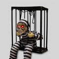 Décoration Cage à Squelette avec Détecteur de Mouvement - Yeux Lumineux et Son