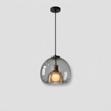 Suspension en Verre Fumé - Design Verre Soufflé à la Main