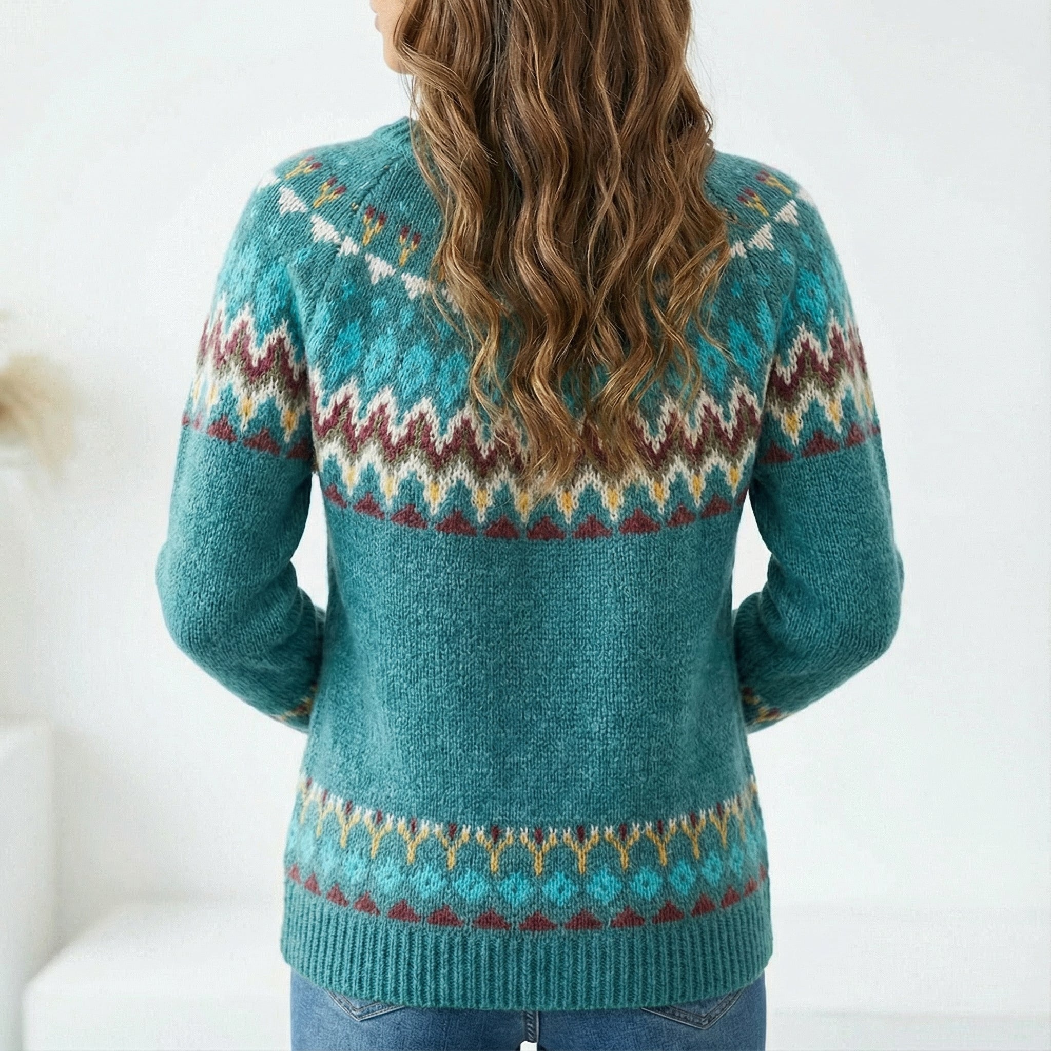 Retro-Damen-Sweatshirt, warmer Weihnachtspullover