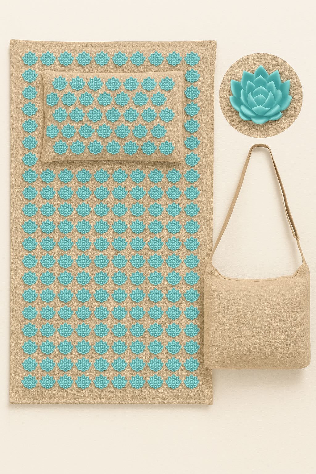 Tapis d'Acupression et Oreiller - 5500 Points de Pression