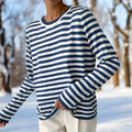 Tee Shirt Manches Longues Femme Rayé Décontracté Coton