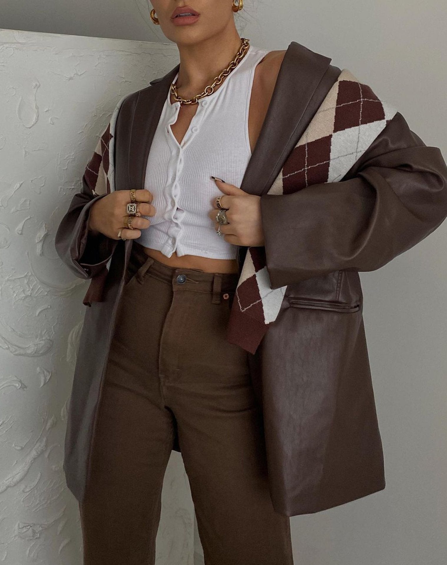 Top Court Femme Sportif avec Détails Boutons 4