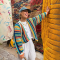 Gilet Bohème Coloré au Crochet Tricoté à la Main Femme