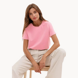 Tricou din bumbac organic pentru femei, guler rotund, moale, confort suprem și stil elegant