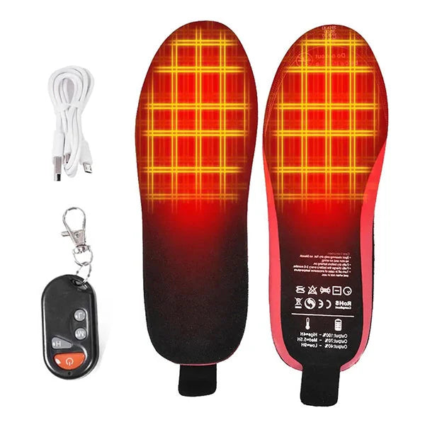 Semelles Chauffantes Télécommandées - Rechargeables, 3 Niveaux de Chaleur