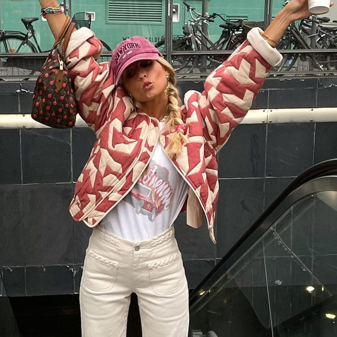Veste Bomber Femme Imprimé Floral Élégante 5