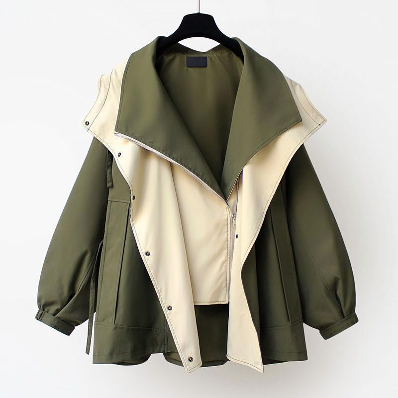 Veste Femme Asymétrique Bicolore Moderne 0
