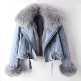 Jachetă damă șic din denim cu căptușeală moale