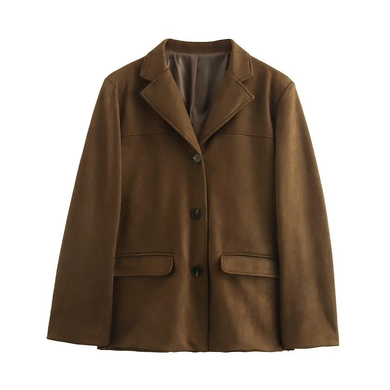 Veste Femme Élégante en Daim pour Bureau 0