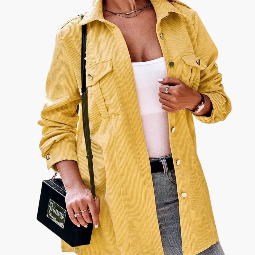 Veste Femme Élégante en Velours Côtelé 3