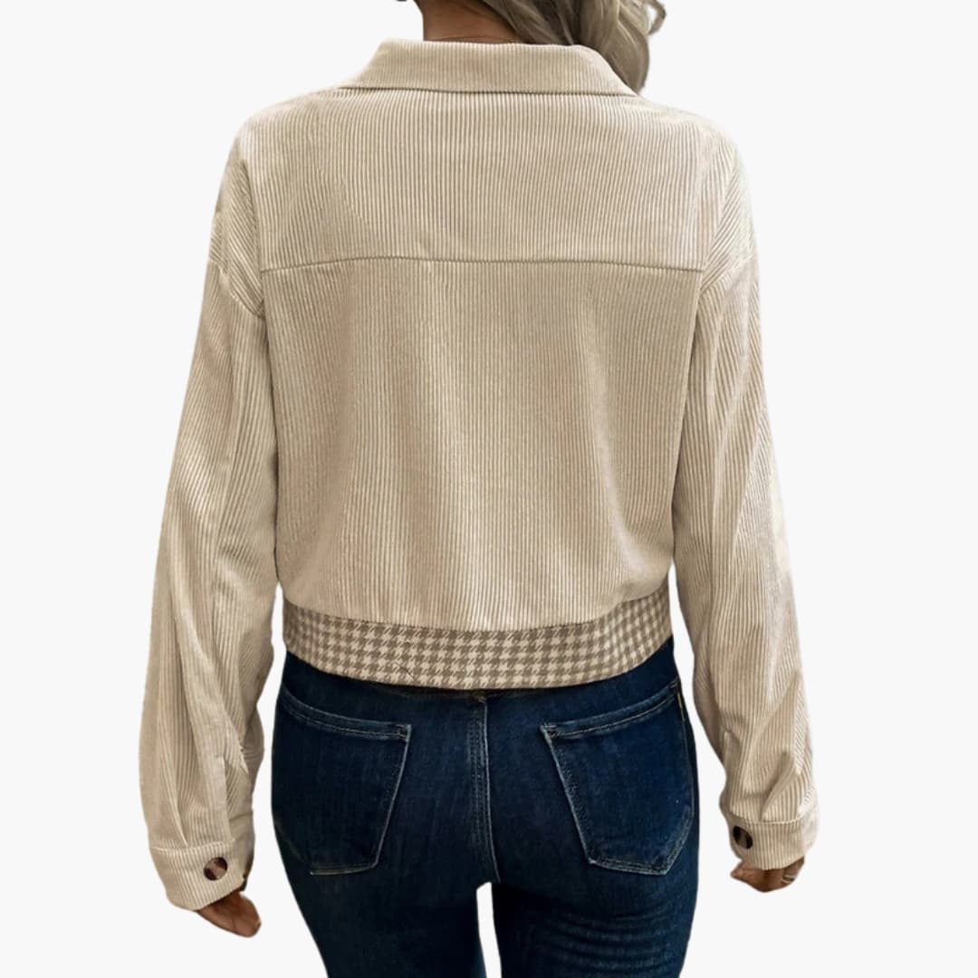 Veste Femme Élégante en Velours Côtelé 3