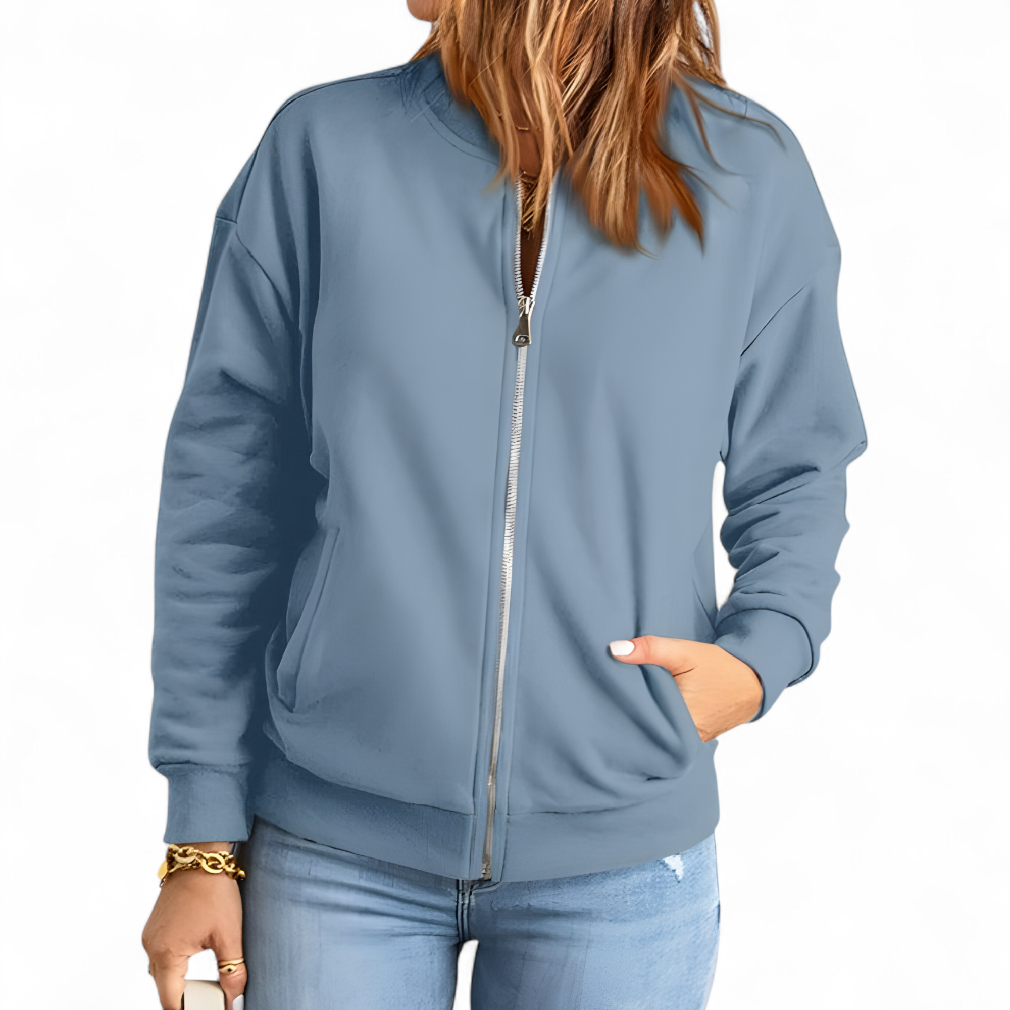 Damenjacke Leicht und Lässig Polyester Reißverschluss